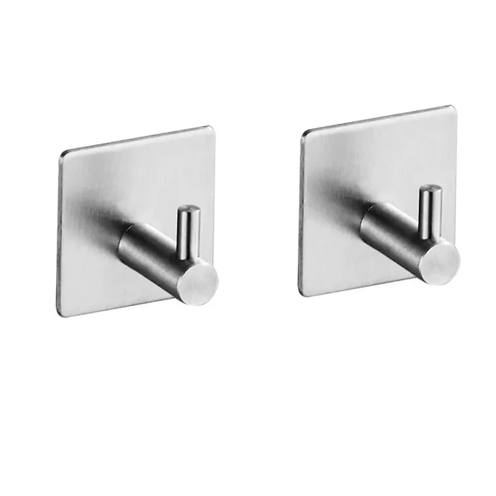 Janxelnova 2Pcs Adhesive Heavy Duty Wall Hooks, Water Resistant Stainless Steel Hooks For Hanging Coat, Hat, Towel Robe Hook Rack(2Pcs)