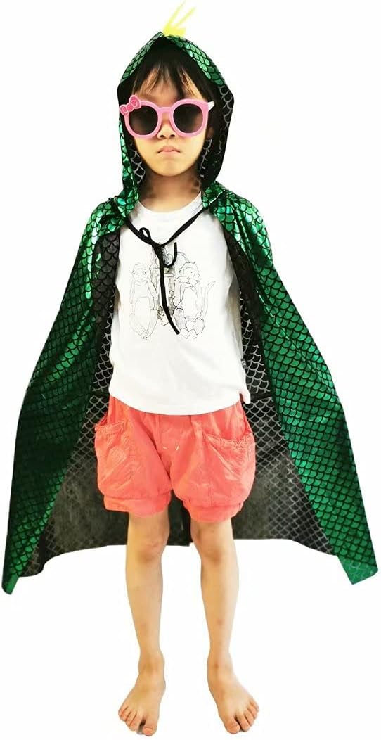 Dinosaur Costumes Green Dragon Cape Halloween Dress Up Clothes 3-8 Years Old - Image 2