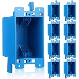 Sibba 8 Pack Single Gang Electrical Outlet Box, 1-Gang Old Work Box 14 Cubic Inch PVC Electrical Boxes for Switch Outlet, Wall Mount Device Boxes for Residential Commercial Applications