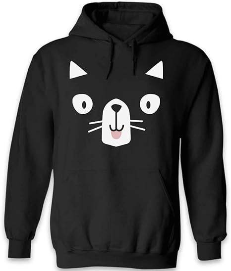 Cat Face Funny Hoodie | Black Navy Grey | S to 2XL : Amazon.ca ...