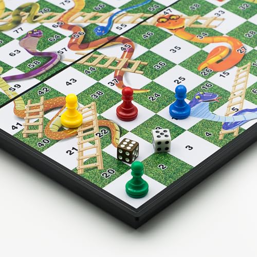 Juego de mesa Serpientes y Escaleras con tablero plegable miniatura 2