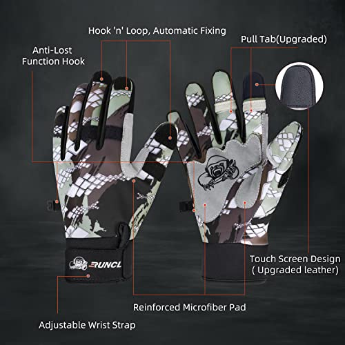 Runcl Fishing Gloves Winter Warm Raguel, Touchscreen Outdoor Fishing Gloves, Neoprene 3 Cut Fingers Cycling Gloves, Convertible Windproof For Men Women Ice Fishing Photography Kayaking（Camouflage，Xxl） #TOP5