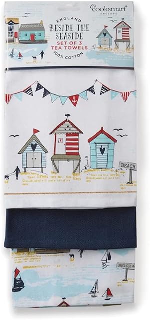 Cooksmart Beside The Seaside Lot de 3 torchons