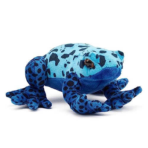 Zappi Co 100% Recycled Plush Poison Dart Frog Blue Toy (15cm Length) Stuffed Soft Cuddly Eco Friendly Animals Collection for Newborns