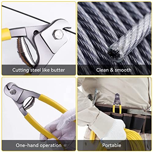 Bipidiqi 1/8 Inch Stainless Steel Cable T316 Deck Railing Cable With Cutter,7 X 7 Strands Construction Braided Steel Wire Cable,1000Ft #TOP3