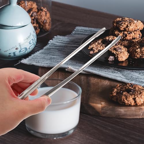 Lurrose 2 Stücke Koreanisch- Japanischer Grillzangen Steakzangen Edelstahl Langer Grill Pinzette Zangen Grill Clip Zangen für BBQ Kochen Meeresfutter Silber