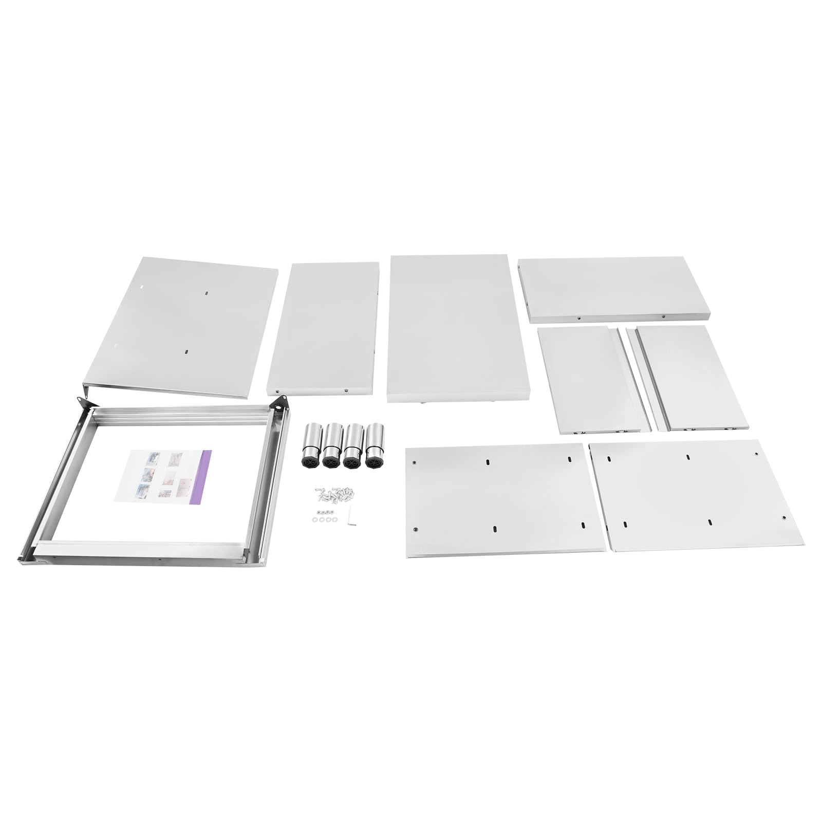 armadio in acciaio inox con ante scorrevoli, tavolo da cucina in acciaio inox per uso esterno, tavolo da lavoro indipendente per cucina da ristorante, garage e cucina (80 * 50 * 80 cm)