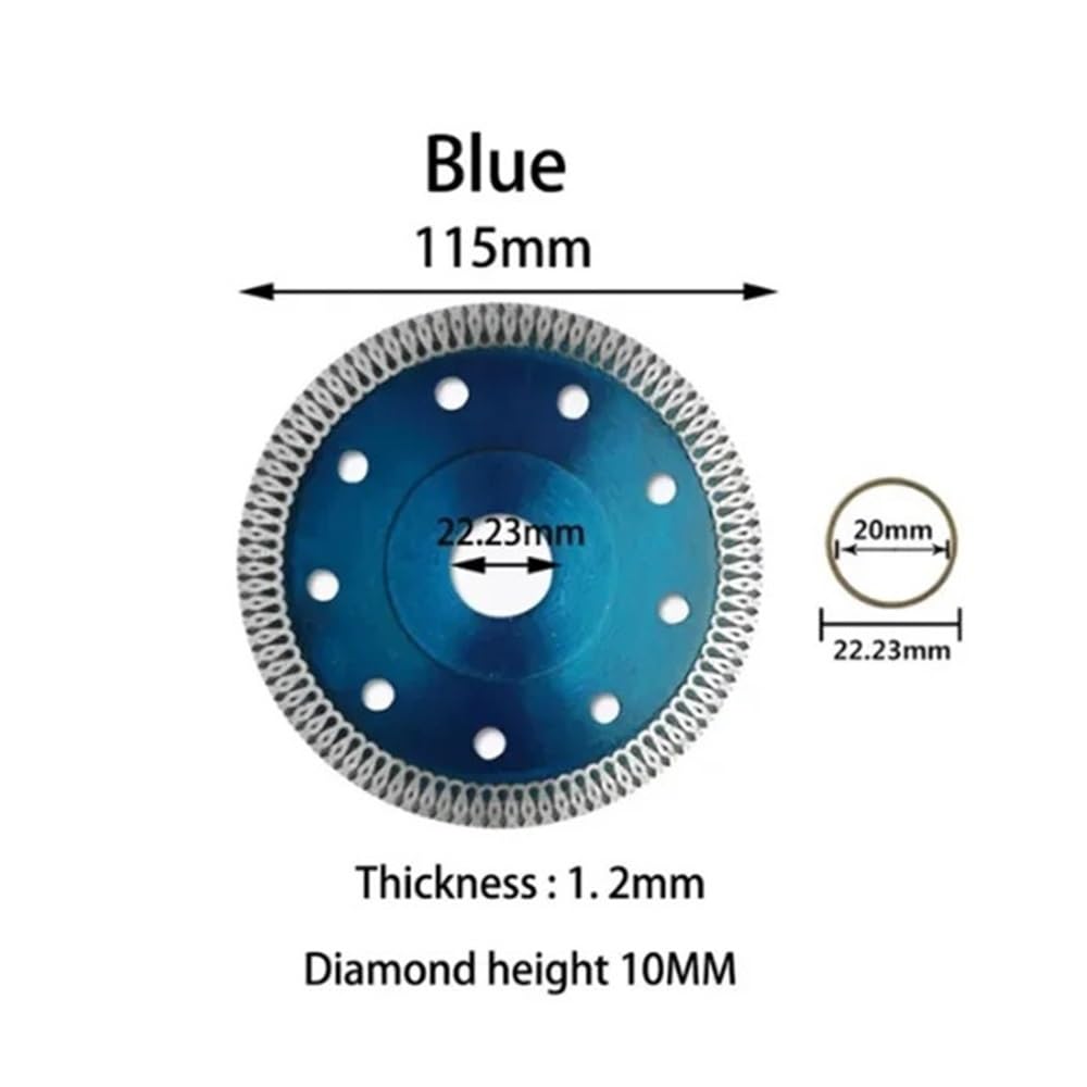 Diamentowe brzeszczoty do pił, Tarcze tnące 105, 115 i 125 mm, elektronarzędzia do płytek porcelanowych, ceramiki, granitu marmuru(115mm)