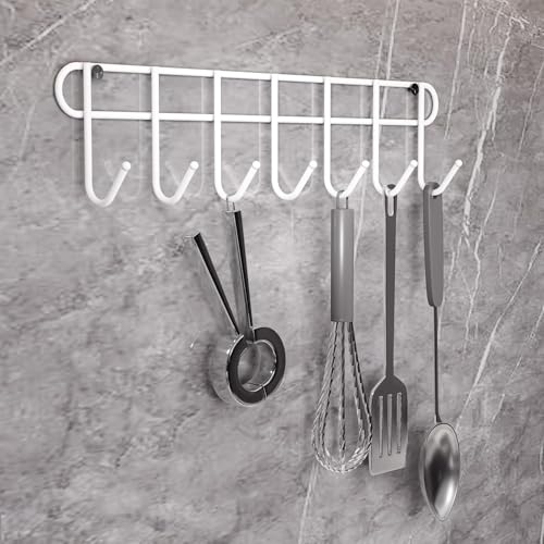 Image of Heavy Duty Over Door Hanger for Cloths, Drill Free Door Hanging Hooks Suitable for Bathroom, Bedroom, Kitchen | Scarf, Coat, Towel Holder | Removable Door Hanger (White)