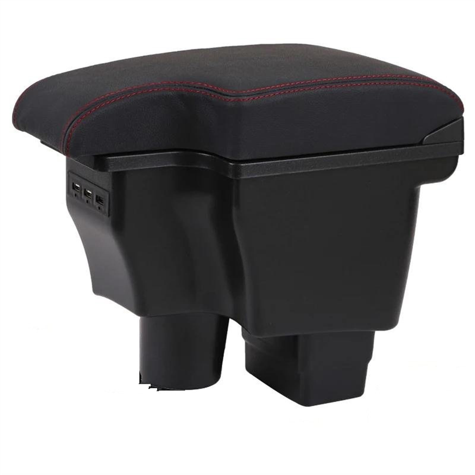 NOHEEU Armrest Box Retrofit Storage Content Car Accessories Retractable USB For CX-3 2 For Skyactiv Version CX3(B1 Black Real Corium)