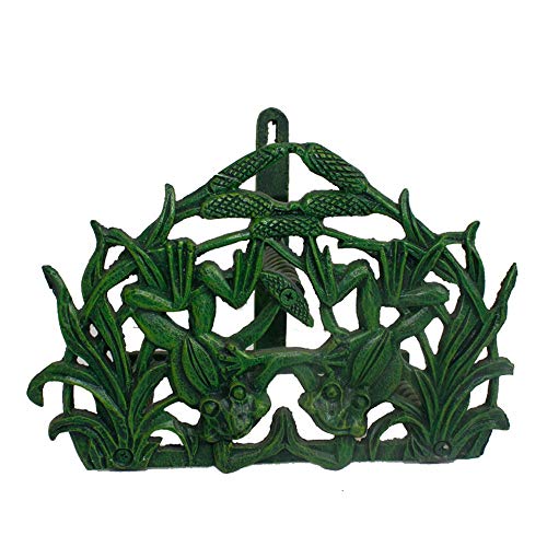 Hose Rack Water Hose Hanger Wall Mounted Indoor Outdoor Hose Rack Reel Lovely Animal Metal Hose Stand Prevents Hose Tangles and Crimps (Color : Green, Size : 24.6X15.5X18.0cm)