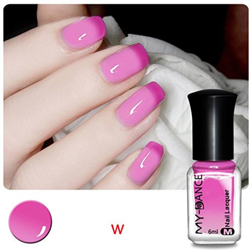 Hot Nail Art! AMA(TM) Thermal Nail Polish Lacquer Color Changing Peel Off Liquid Nail Varnish Cosmetic (W)
