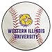 FANMATS 654 Western Illinois Leathernecks Baseball Shaped Accent Rug - 27in. Diameter