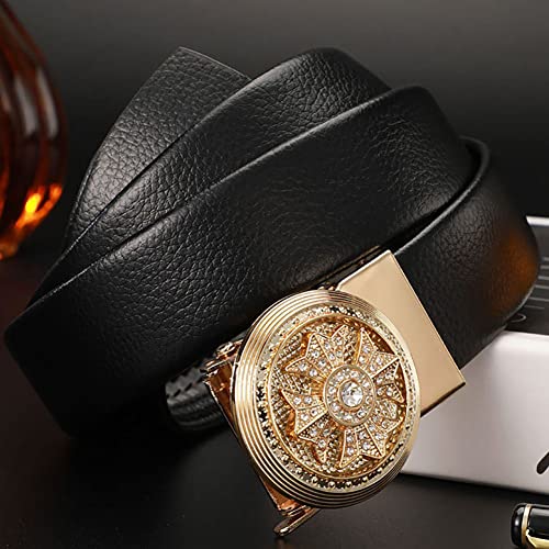 Men's Ratchet Dress Belt with Fashion Shiny Automatic Buckle,Adjustable Business Casual Belt2