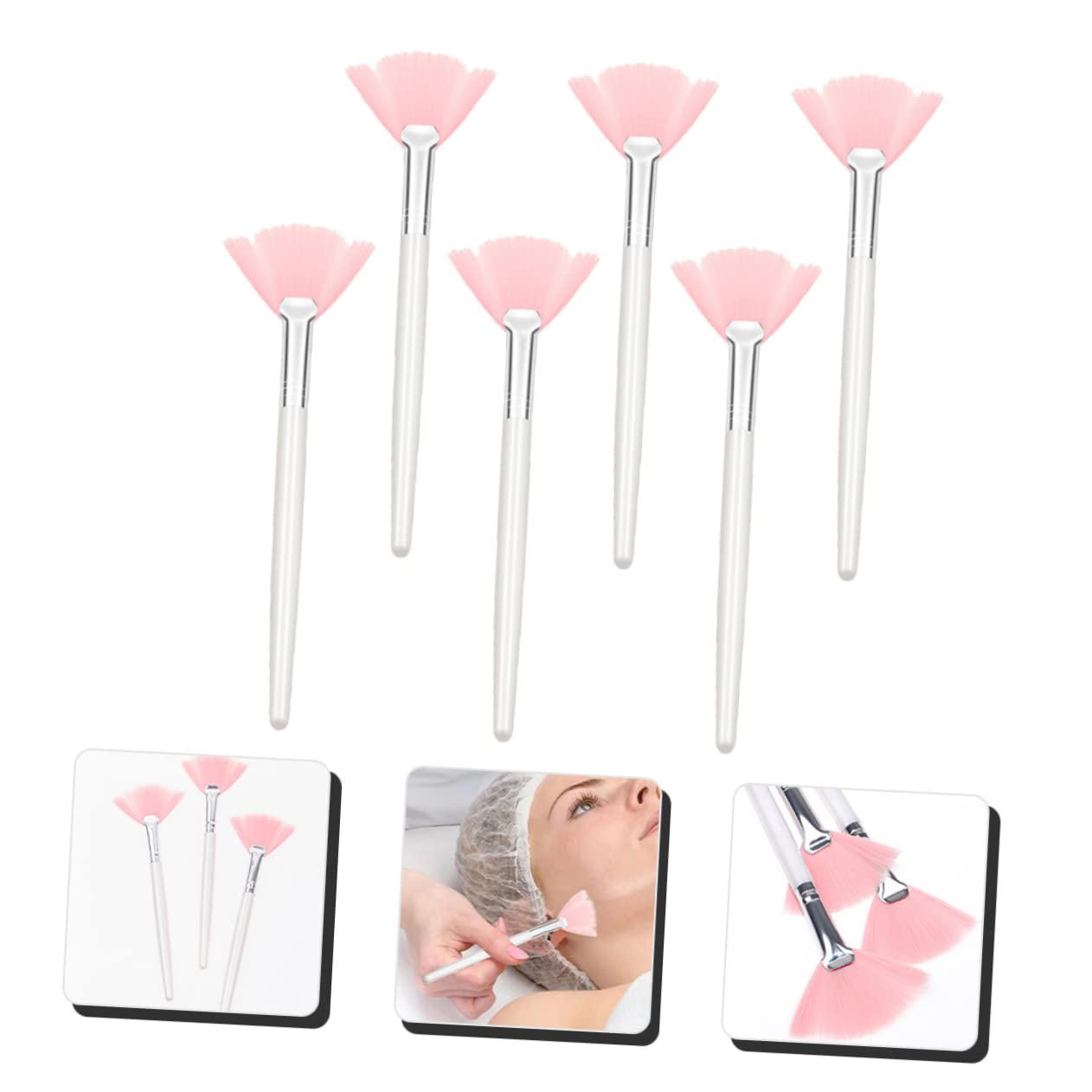 minkissy 24pezzi Pennelli Per Trucco Ventaglio Morbidi Pennelli Per Fondotinta e Applicatore Di Maschere Facciali Strumenti Di Bellezza Per Donne e Ragazze Per Makeup Professionale e