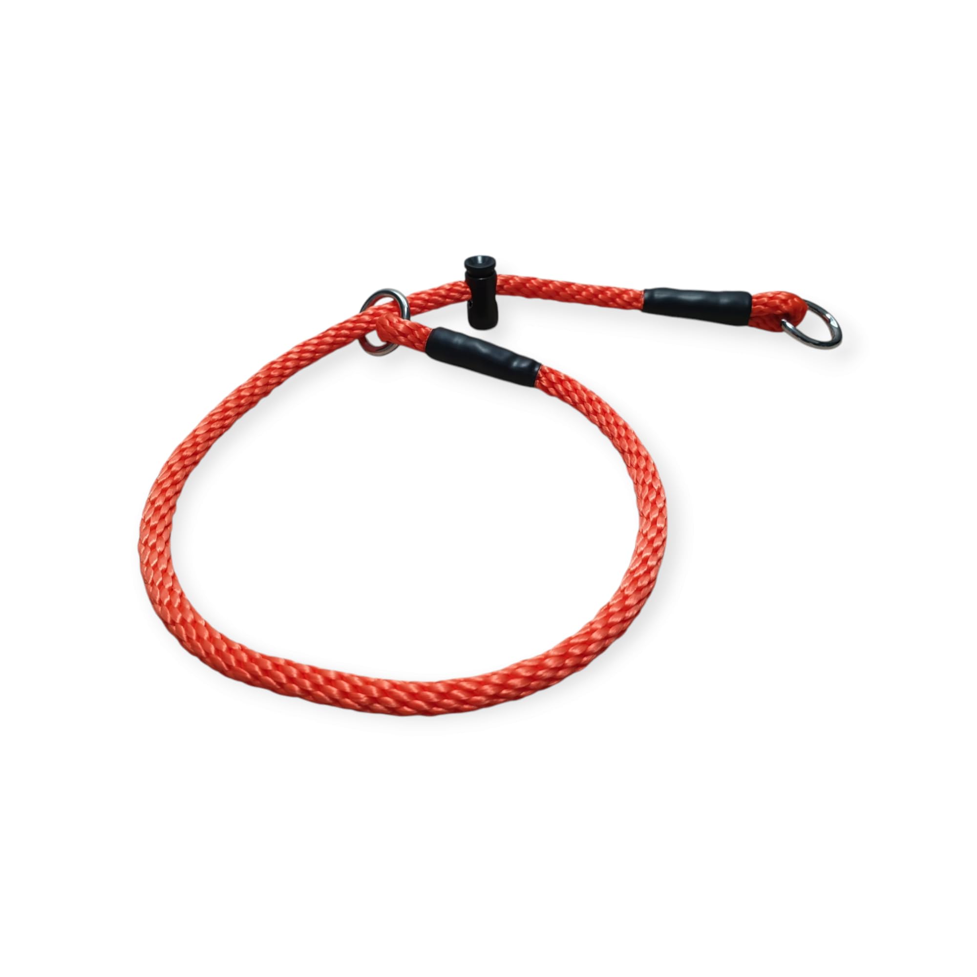 Slip dog collar/PRO Training collar/Choke collar/Dominant dog collar/8mm Polypropylene rope with a snug adjustable stopper/limiter (Neon Orange, X-Small) — image 1