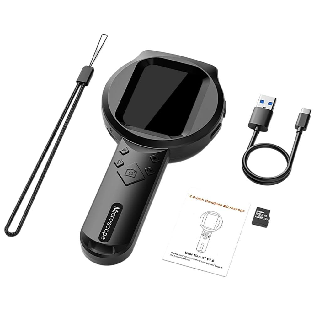 Jnchdghwa As Shown Handheld Digital Magnifier With Led Light 1080P Hd 100X Portable Microscope For Electronics And Jewelry