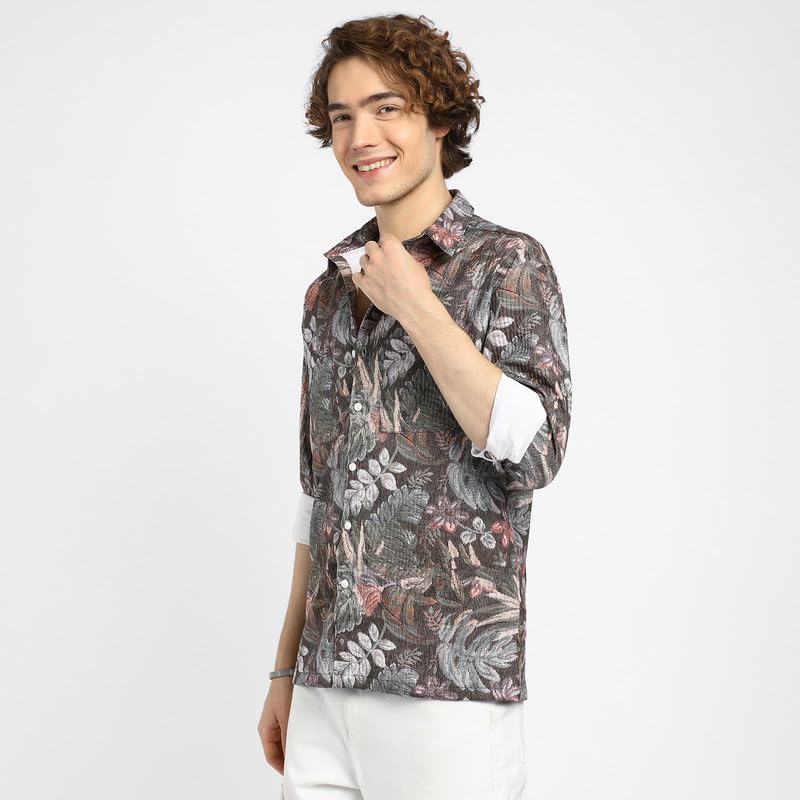 Image of CAHOOT Men's Shacket for Casual Wear | Spread Collar | Long Sleeve | Button Closure | Overshirt /Shacket Crafted with Comfort Fit for Everyday Wear
