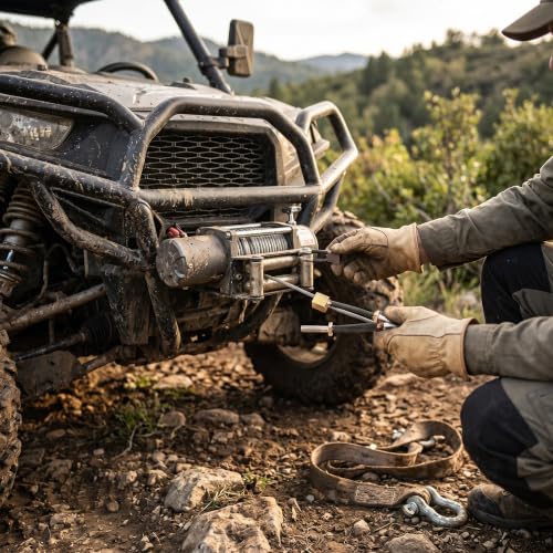 Image of Carbon Motor Brush, ATV Winch Motor Brushes Replacement Kit, Enhanced Power, Increase Speed, Long Lasting, Easy Installation, Compatible with 2000-5000lb Winches, for a Secure
