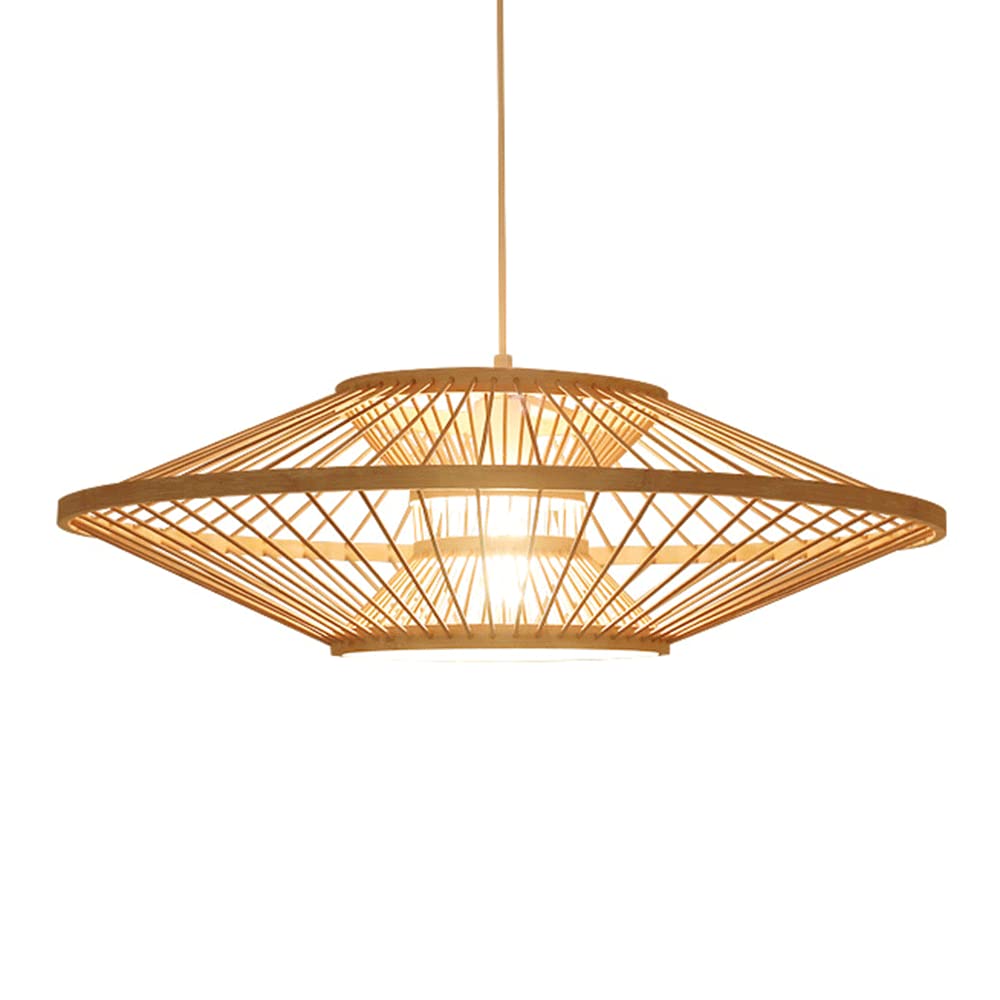 Lustre en osier fait à la main suspension rotin pour salon