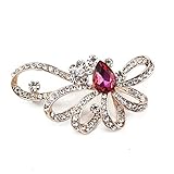 ◐Gute Qualität. ◑ Beglie Damen Brooch Brosche Vergoldet Blume Schleife Drop Weiß Rot Kleidung Dekoration Damen Brosche Schmuck Zubehör Brooch für Frauen