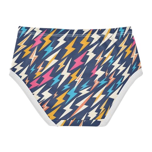 Wusikd Lightning Bolts Girls' Underwear Cotton Colorful Girls Briefs Soft Toddler Underwear 2T2