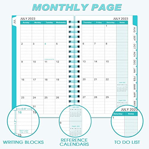2023-2024 Pocket Planner/Calendar - Weekly & Monthly Pocket Planner, July 2023 - June 2024, 6.8" X 4.3", Strong Twin - Wire Binding, Plastic Cover, Round Corner #TOP3