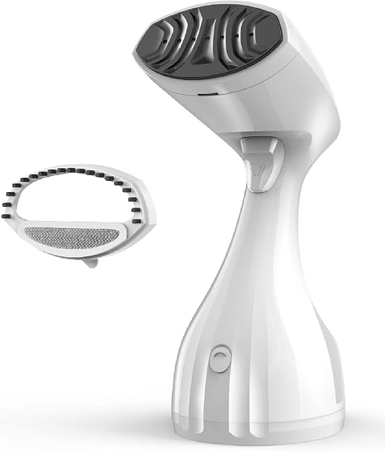 homeasy Clothes Steamer, 1500W Steam Iron Handheld Portable Garment Steamer for Home and Travel Clothing Steamer Wrinkle Remover 25s Fast Heat-up, 280ml White, Small (Updated Version)