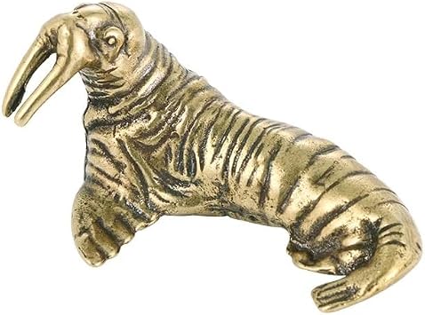 Walrus Antique Copper Brass Tabletops Figurines Statues Centerpieces Miniatures Paperweight Collectibles Home Decor Gifts Art Crafts 2.4cm x 4.8cm