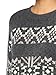 Lucky Brand Women's Fair Isle Crew Neck, Charcoal Multi