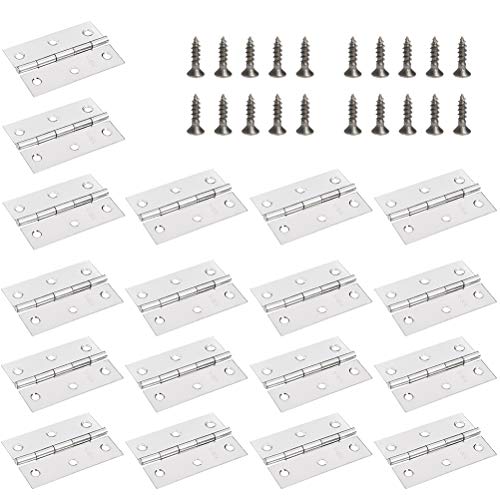 Foccts 18 Pack Folding Door Hinges, 2 X 3 Inch Stainless Steel Square Butt Hinges For Home Furniture Hardware Closet Door With Enough Screw #TOP21