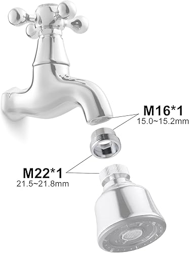 Miniatura 2 de Adaptador de grifo, 2 unidades, conector de aireador, conector de grifo de cocina de metal sólido para purificador de agua (0.630 in hembra a 0.866