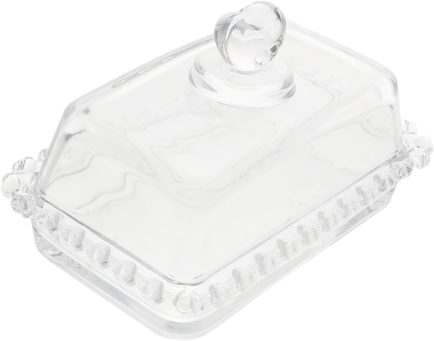 Butter Crock Lid Covered Butter Dish Glass Cover Serving Plate Dome for Home