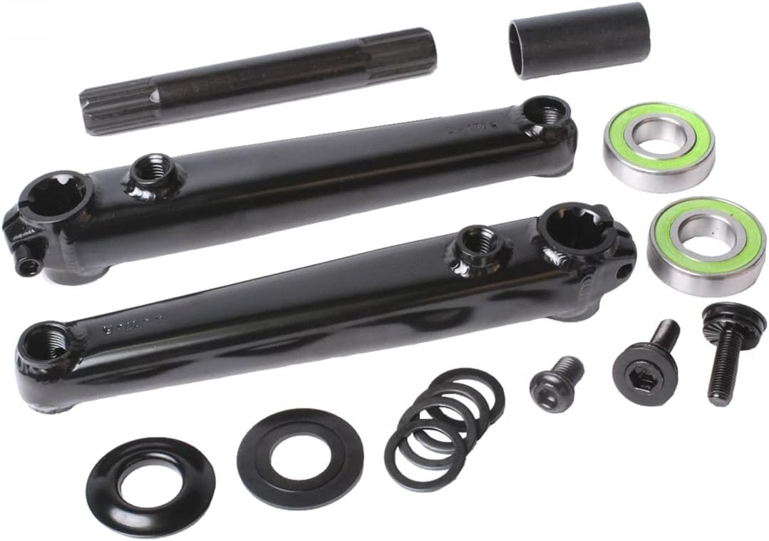 Sunday Saker V2 3-Piece Crankset - 155mm, Right Hand/Left Hand Drive, 19mm Mid Bottom Bracket, Black