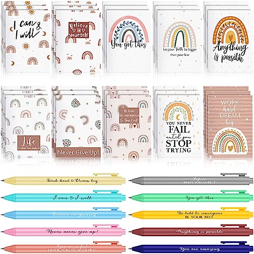 Stylos de motivation rétractables et petit journal ligné Colarr pour bureau et papeterie scolaire
