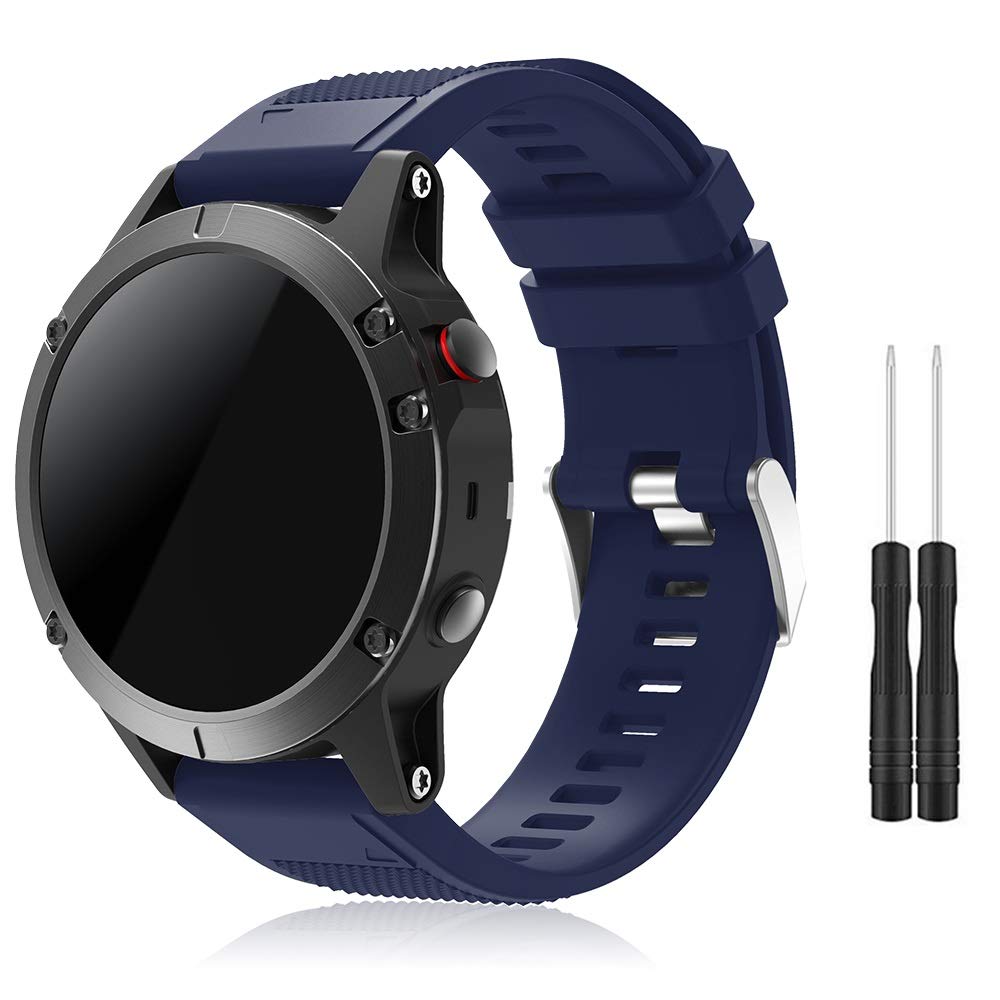 NotoCity Cinturino per Garmin Fenix 6/Fenix 6 Pro/Fenix 5/Fenix 5 Plus/ Forerunner 935/945, 22mm Cinturino di Ricambio in Silicone, Braccialetto Quick-Fit, Colori Multipli. (Grigio