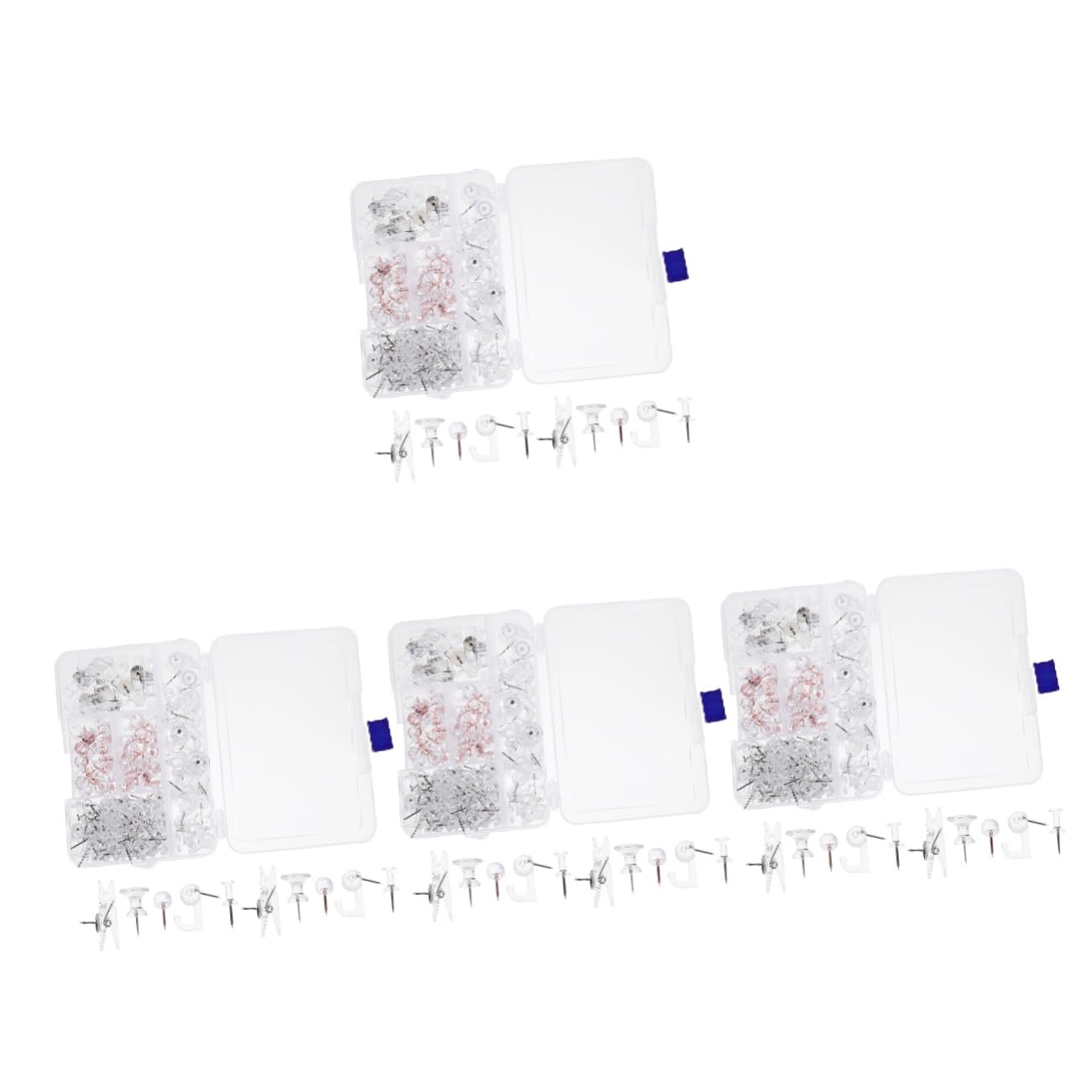 jojofuny 4 Boîtes Broche De Bureau Petite Punaise Carte Bulletin Punaises Couleur Poussineaux De Planche en Liège pour Panneau De Liège Punaise à Usage Quotidien Plastique