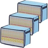 アストロ コミック収納ケース 3個組 除湿機能付き生地使用 ホコリなどの汚れから守る 本 漫画 マンガ コミック 単行本 収納 ケース ボックス 不織布 透明窓 616-25