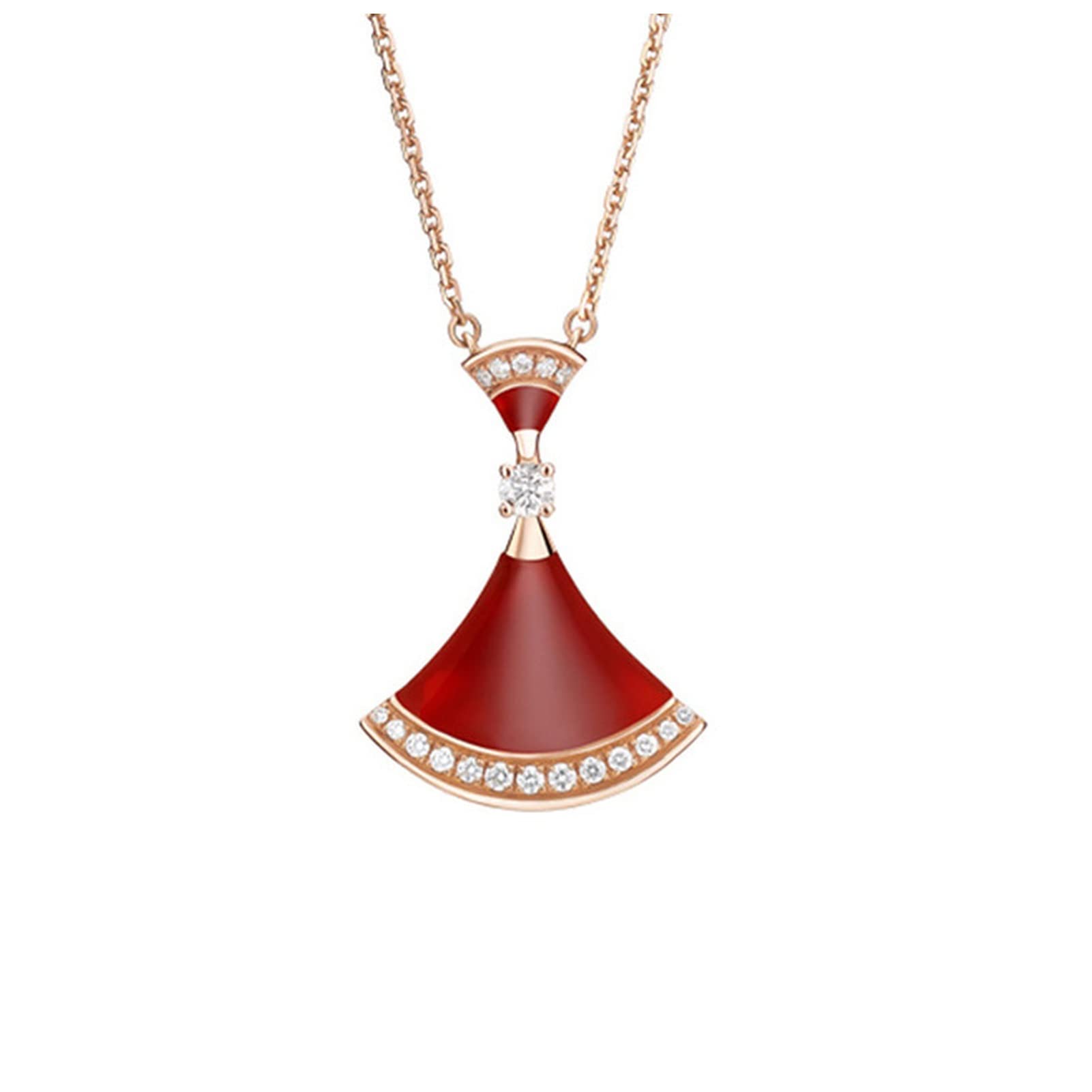 KAYLRE Collana Donna Monili di Moda Brand Uomo e Donna BV. Collane Amanti Regali di Natale Collana (Color : Red)