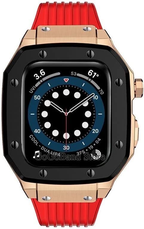 Bracelet Apple Watch 44 mm antichoc silicone et boîtier alliage zinc EZZON
