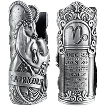 Metal Lighter Case Fits BIC, It Covers Standard Full Size Bic Lighter in J6. Zodiac Astrology Lighter Case, Design in Capricorn. One Piece Per Order