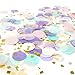 Premium 1-inch Round Tissue Paper Party Table Confetti - 50 Grams (Rainbow Pastel, Gold Mylar Flakes)
