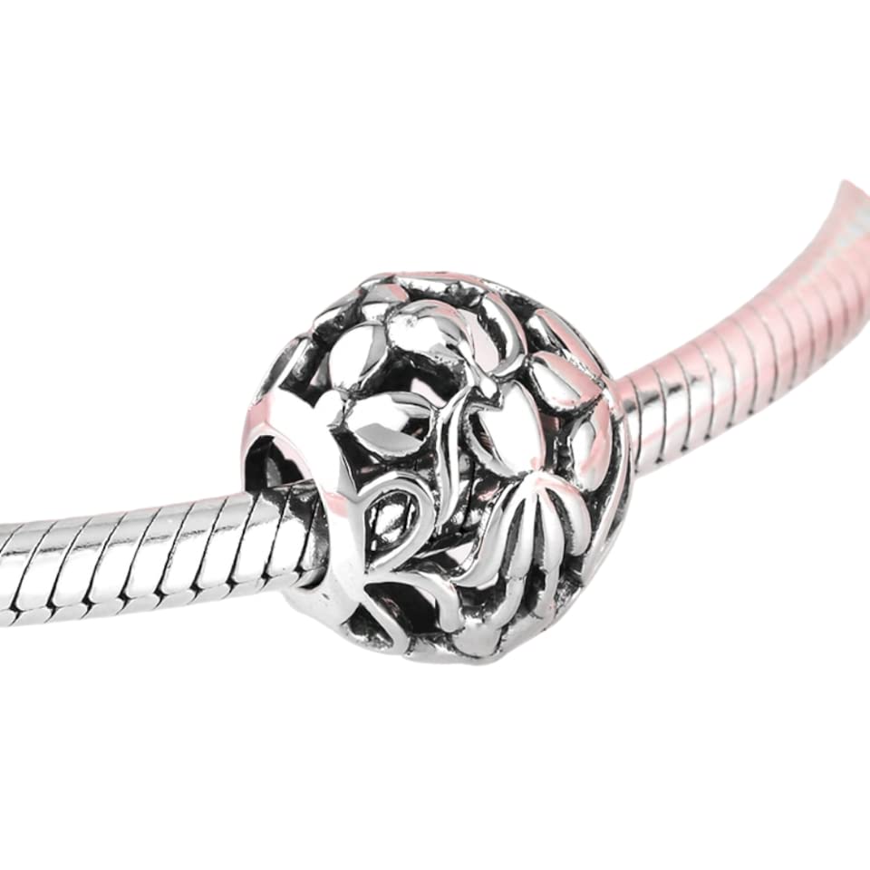 TTB 100% 925 Silver Ribbon U-shape Chocolate Heart Family Beads Original Jiuhao Diy Bracelet Jewelry Making