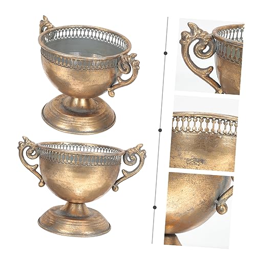 Biudeco YAEN3884PRWF659J0194C Vintage Flowerpot Moroccan Urn Planter Outdoor Flower Pots Gold Vases thumb #3