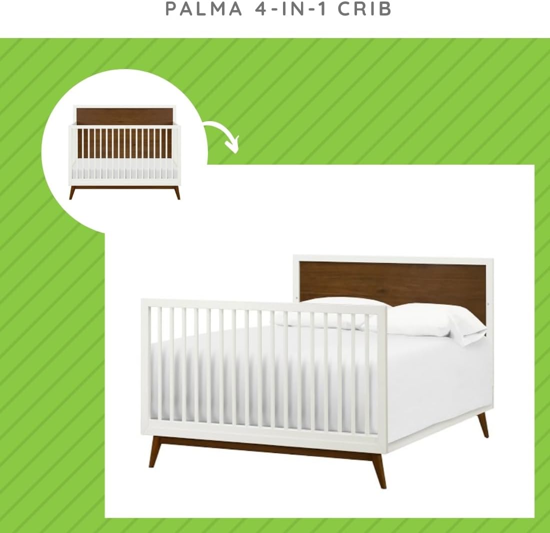 Full-Size Conversion Kit Bed Rails Compatible with Canton Convertible Cribs by Delta Children - Solid Wood Rail #0020 - Toddler & Adult Bed Rail for Full-Size - Nursery Furniture (Bianca White - 130)