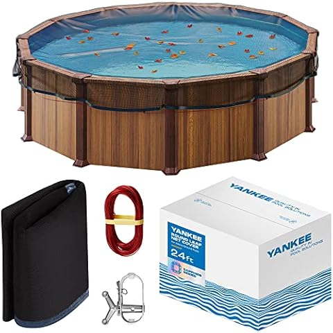 Yankee Pool Leaf Net Cover for 24 Ft Round Pool - Heavy-Duty 0.15” Above-Ground Pool Net |Leaf Net| Swimming Pool Net to Protect from Leaves, Debris | Pool Leaf Catcher to Prevent Clogging | Pool Nets Cover