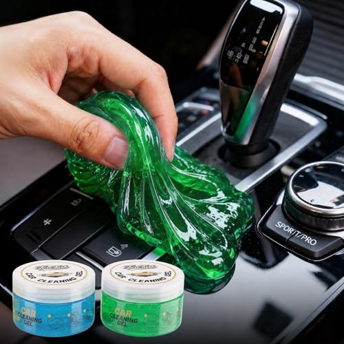toretark Car Cleaning Gel – Reusable Interior Car Cleaner Putty, Natural Auto Detailing Slime for Vents & Crevices, Universal Car Accessories Gift for Men & Women, Blue&Green