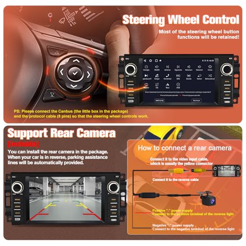 Radio Android 13 2GB+64GB para Jeep y Dodge con Pantalla miniatura 6