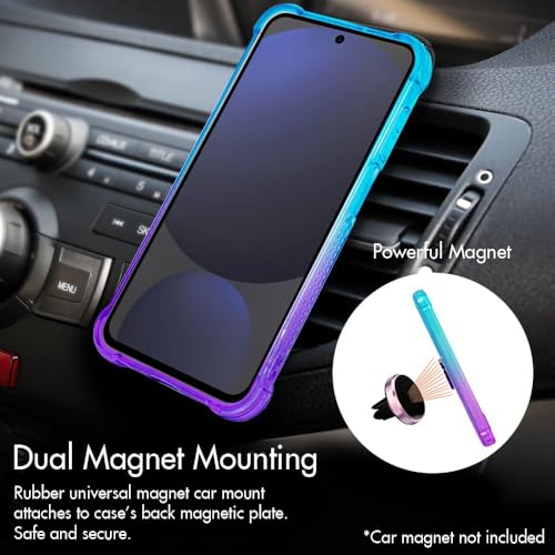 Silverback for Samsung Galaxy S25 FE Case, Moving Liquid Holographic Glitter Case with Ring Stand, Girls Women Bling Diamond Slim Protective Case for Galaxy S25 FE - Purple by Silverback - Used condition - Image 4