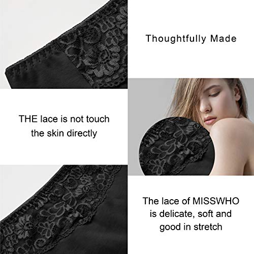 Misswho Women's High Waisted Cotton Underwear Soft Breathable Full Coverage Stretch Briefs Ladies Panties 5-Pack #TOP5
